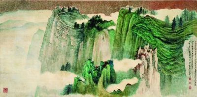 峨嵋（國畫） 81×161厘米 1945年 張大千 中央美術(shù)學(xué)院美術(shù)館藏