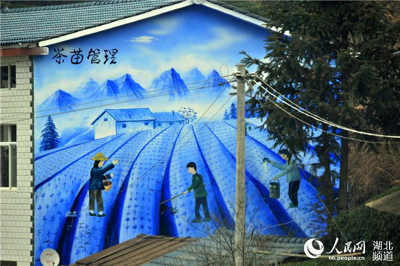湖北宜昌：墙绘“三峡茶谷”景 茶乡风俗入画来4.jpg