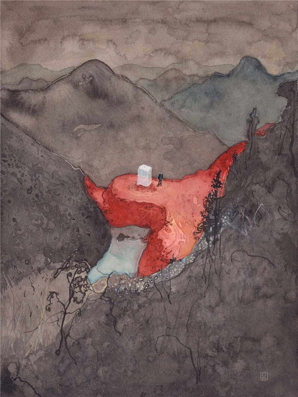 周金華作品 一個(gè)人的世界No.13 23x31cm 紙本水彩 2016.jpg