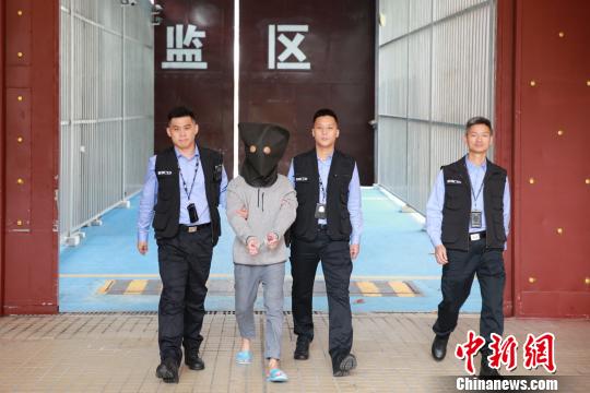 深圳警方将港籍犯罪嫌疑人押往皇岗口岸移交。　宋卓远 摄