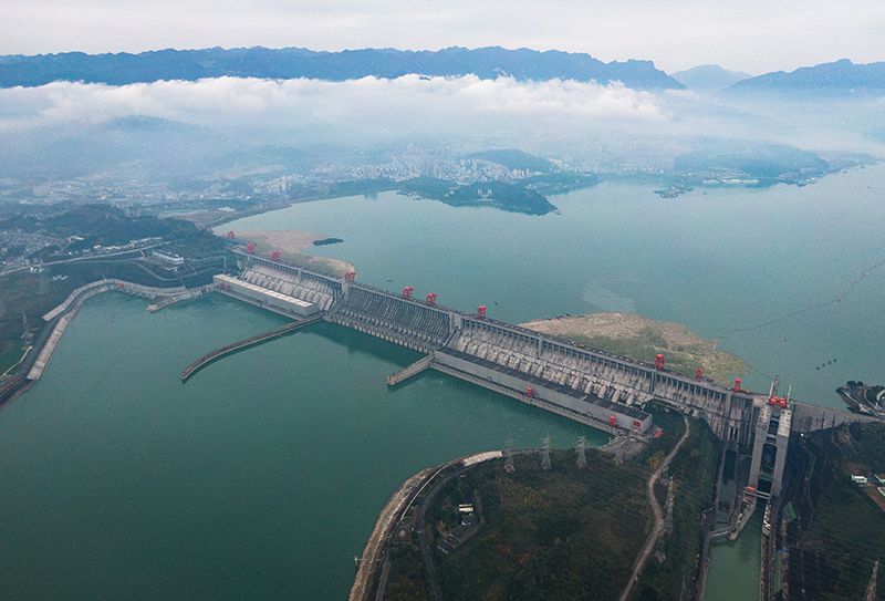 11月1日拍攝的三峽大壩（無人機(jī)照片）。