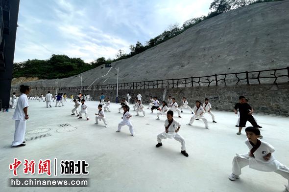 夏令營學員在武當?shù)兰覀鹘y(tǒng)武術(shù)館習武 許海芳 攝