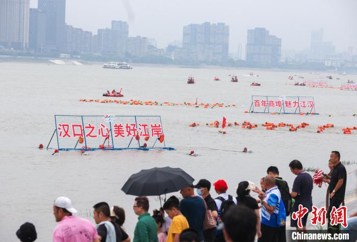 圖為武漢渡江節(jié)吸引許多市民前來觀賽 張暢 攝